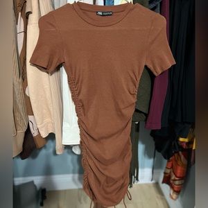 Short sleeve adjustable mini Zara dress